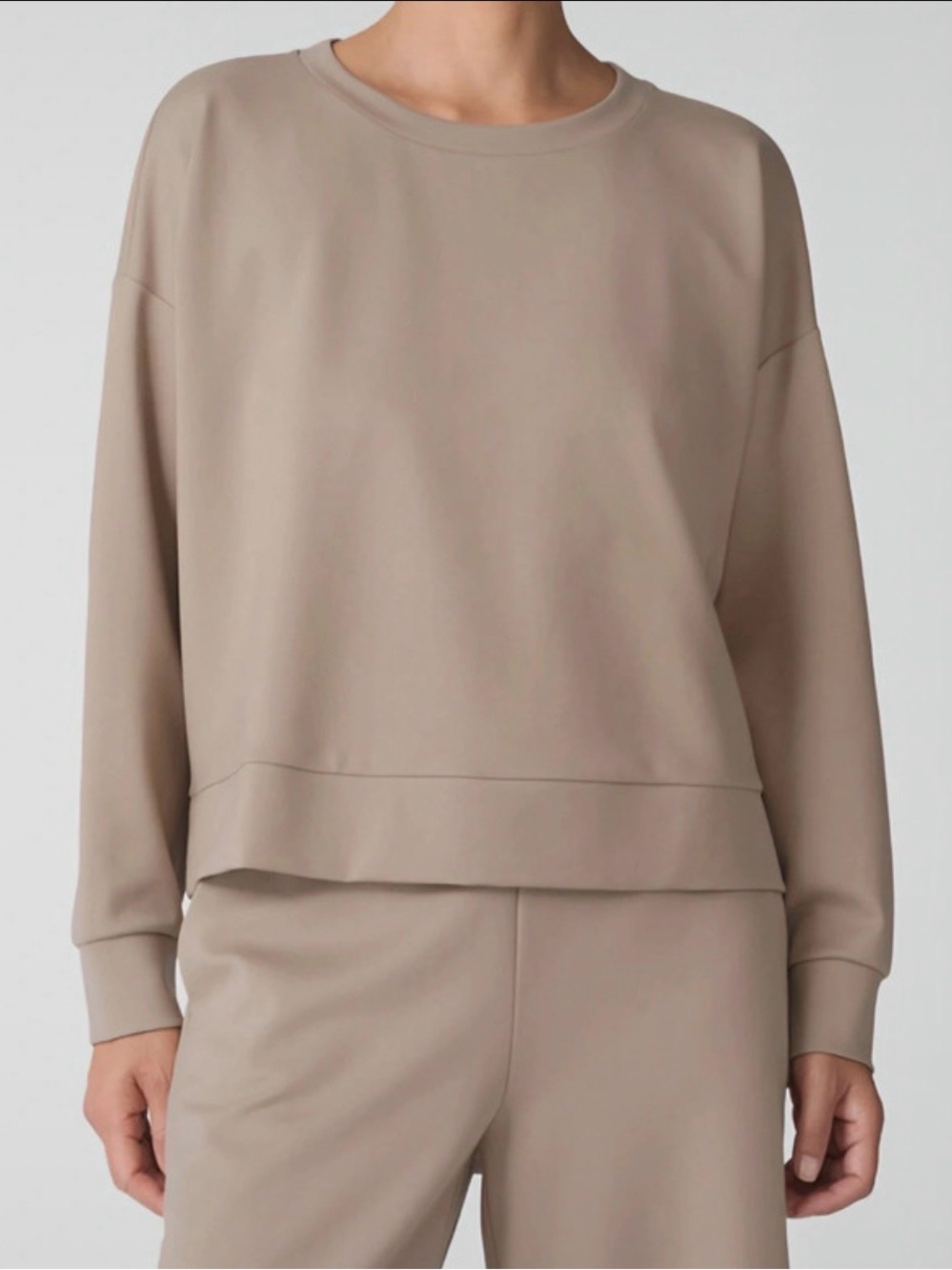 Ellen fisher Neutral Taupe Pullover Sweatshirt